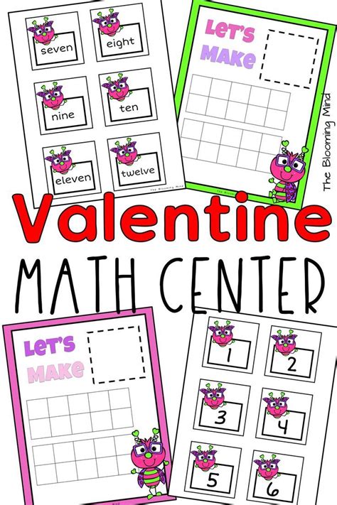 Valentines Day Math Counting Mats Easy Math Centers Math Valentines