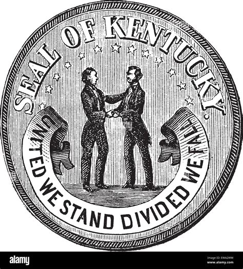 Seal Of The State Kentucky Vintage Engraving Old Engraved Illustration