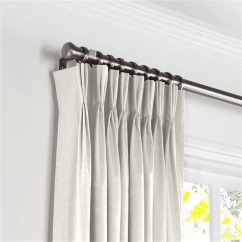 Flecked Light Gray Linen Pleated Curtains Loom Decor Pinch Pleat