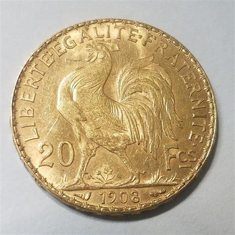 1908 France Gold France Rooster French Rooster Gold Etsy