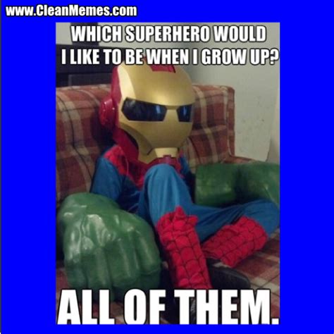 Which Superhero Clean Memes