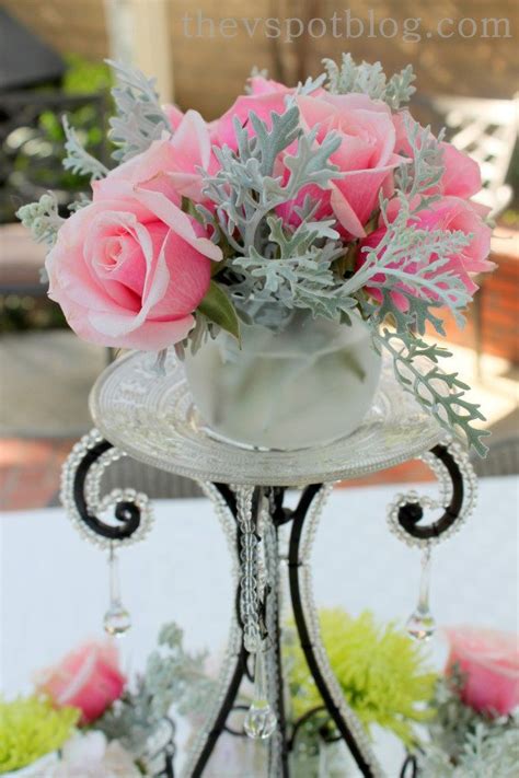 An Easy Summer Centerpiece Using A Chandelier And Fresh Flowers The