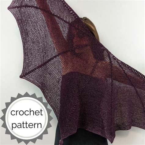 Batwing Crochet Dragon Wing Shawl Pattern Pdf Lace Weight Shawl Lacey