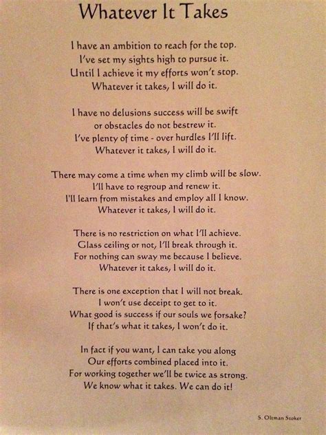 Whatever It Takes Inspirational Poem