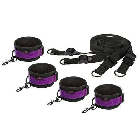 luvkis handcuffs fetish bed restraint kit for sex bdsm bondage leather suit adult toy for couple
