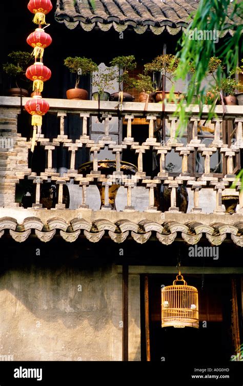 Xitang Zhejiang China Balcony Of House In The Ancient Water Town