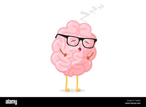 Cartoon Brains Couple And Both With Glasses And Holding