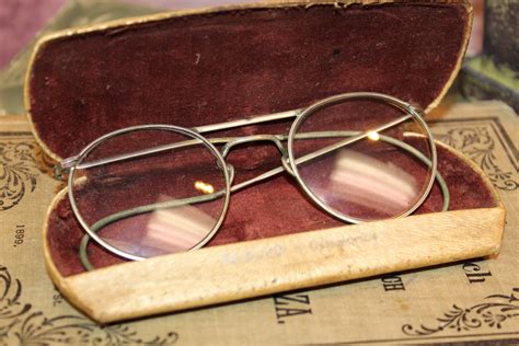 antique eye glasses glasses with gold case 1930 s etsy