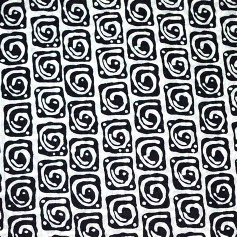 Buy Black And White Unique Pattern Cotton Fabric By The Yard
