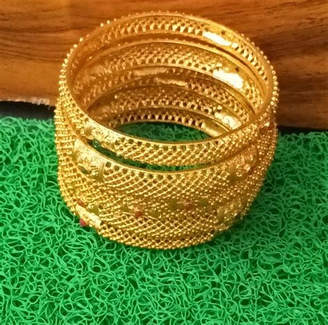 Golden Festive Wear Brass Gold Plated Bangle Size 26inch At Rs 320