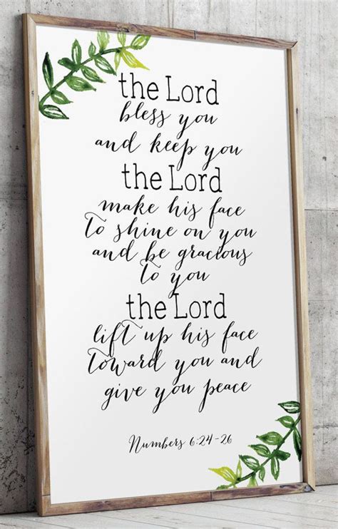 Scripture Art Print Bible Verse The Lord Bless You And Keep Etsy