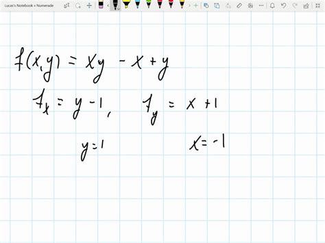 solved find and classify the critical points of the given functions f x y x y x y