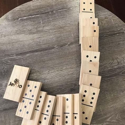 Giant Wooden Dominoes 28pc Party Games Dominoes Set Domino Wooden