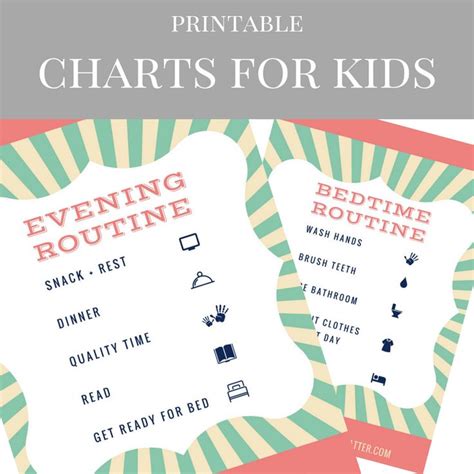 Simplify Nightly Routines With Printable Charts For Kids Charts For