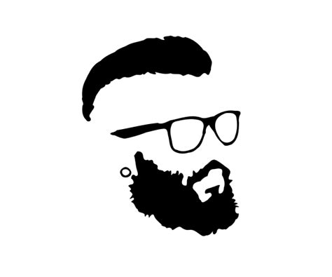 Hipster Beard And Glasses Silhouette Vector Eps Svg Png