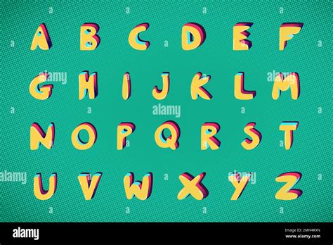 A Z Bold Funky Font Vector Alphabet Typography Set Stock Vector Image