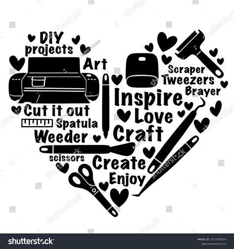 Love Crafting Heart Vector Quotes Illustration Stock Vector Royalty