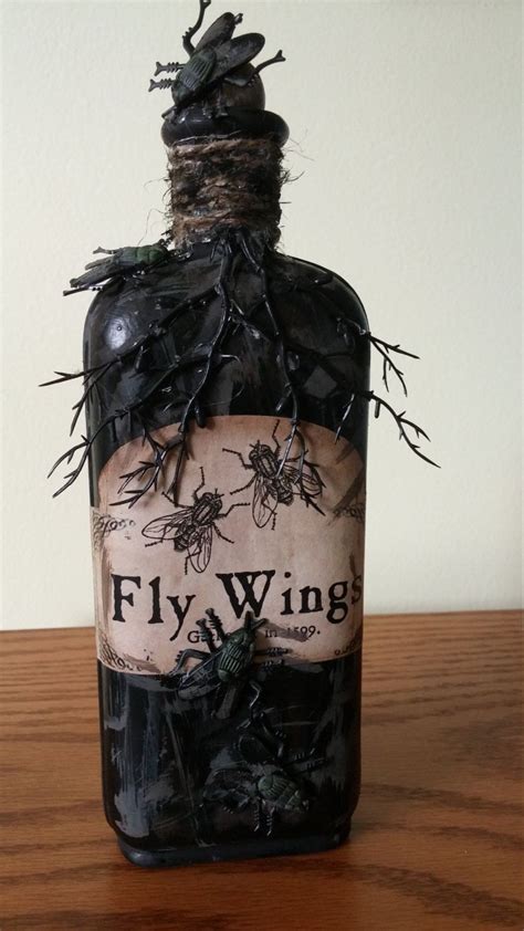 Witchs Apothecary Bottle Fly Wings Potion By Dhoelercreations On Etsy