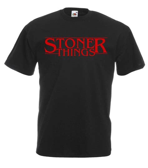 2019 fashion hot mens black stranger stoner things t shirt funny 420 weed top x mas t idea t
