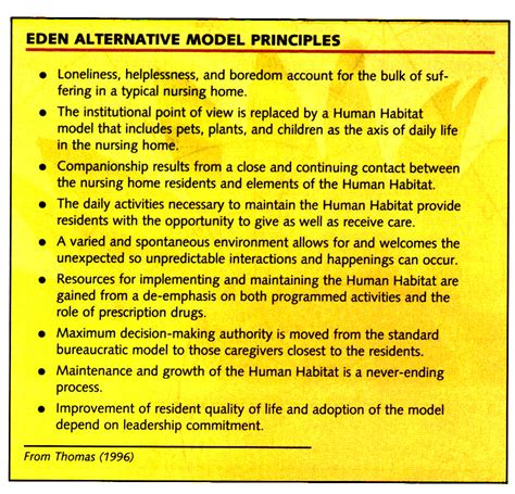 Beyond The Basics Effects Of The Eden Alternative Model