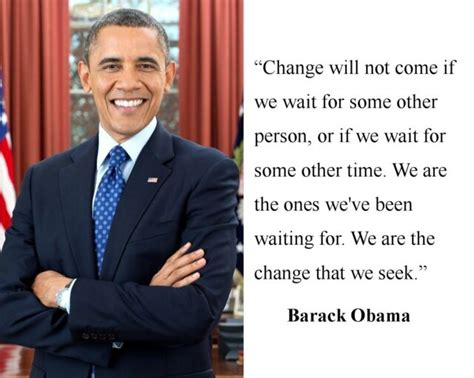 Barack Obama Change Will Not Come Famous Quote 8 X 10 Photo Picture