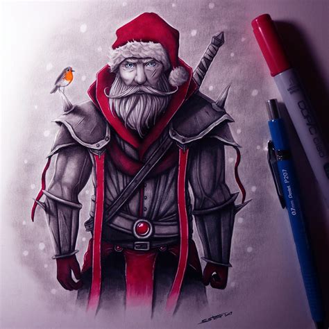 Warrior Santa Drawing By Lethalchris On Deviantart
