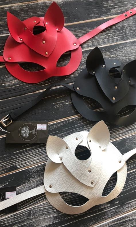 Leather Cat Mask Bdsm Gear Exclusive Accessory Adult Play Etsy