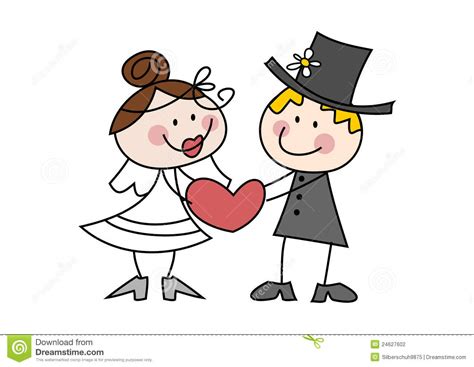 Cute Cartoon Wedding Couple Stock Photography - Image: 24627602