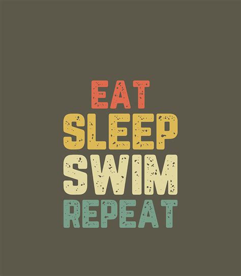 Eat Sleep Swim Repeat Swimming Swimmer Retro Christmas Digital Art By