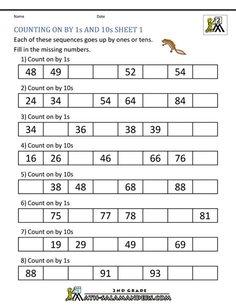 Numbers Worksheets For Grade 2