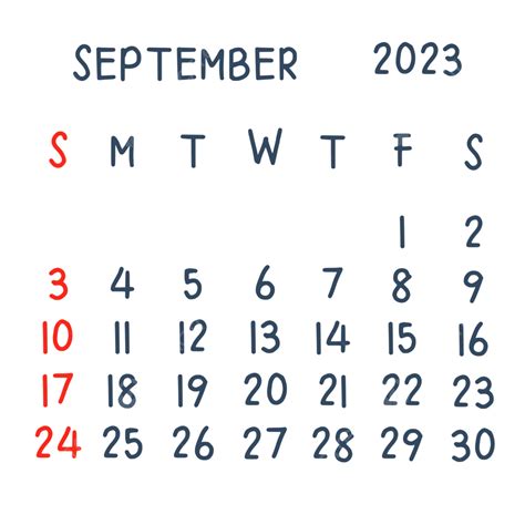 Handwritten Calendar Of September 2023 September 20203 Calendar