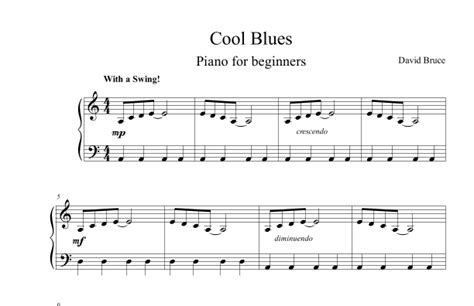 Cool Blues Easy Piano Arr David Bruce Sheet Music David Bruce Easy Piano