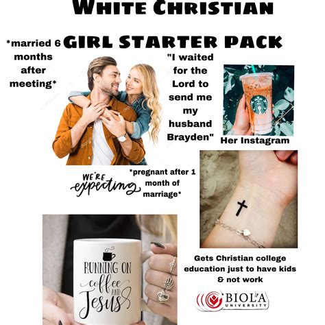 Christian White Girl Starter Pack Rstarterpacks Starter Packs