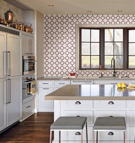 3 Ways To Make Geometric Wallpaper Work In Your Kitchen Quatrefoil