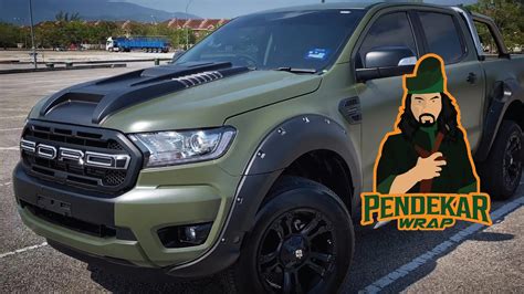 Ford Ranger Full Wrap In Army Green Youtube