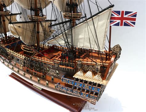 Hms Sovereign Of The Seas Display Wooden Ship Model 37