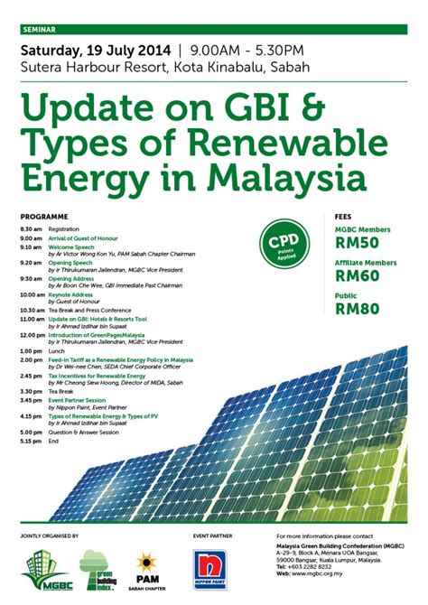 The energy, science, technology, environment and climate change ministry has set a target of 20% of the country's electricity to be generated from renewable sources by 2030, an increase from 2% currently. Update on GBI & Types of Renewable Energy in Malaysia ...