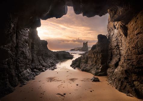 View from Beach Cave HD Wallpaper | Background Image | 2048x1451 | ID ...