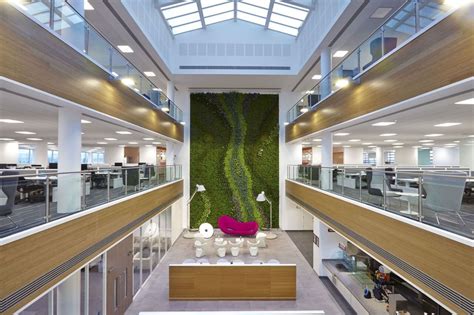 Atrium Green Wall At Centrica Office Providing Clean Air Indoors