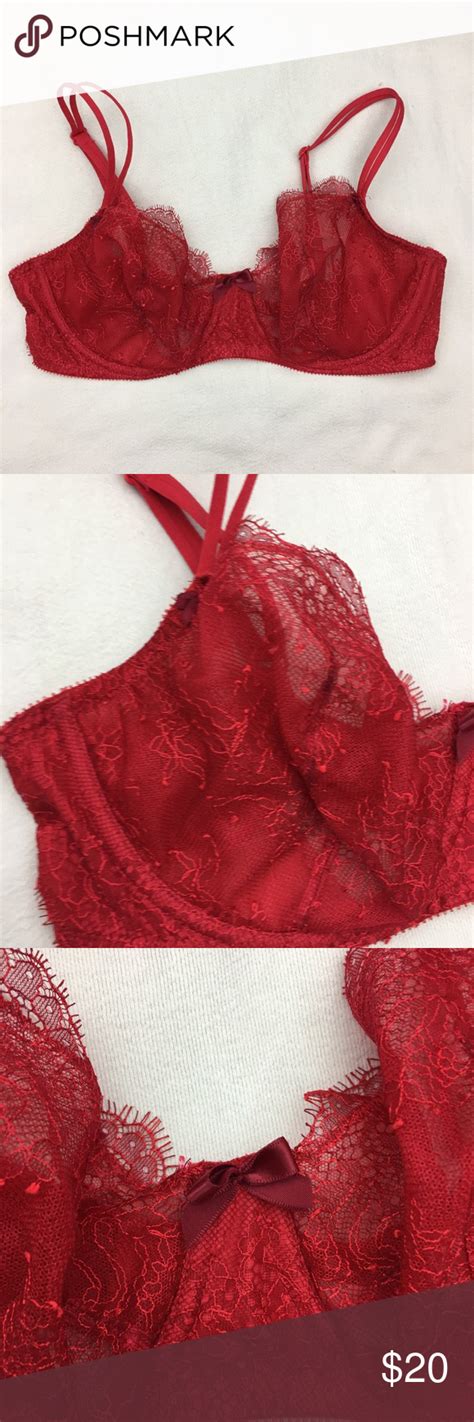 36d Very Sexy Unlined Demi Red Sheer Lace Bra Lace Bra Sheer Lace Bra