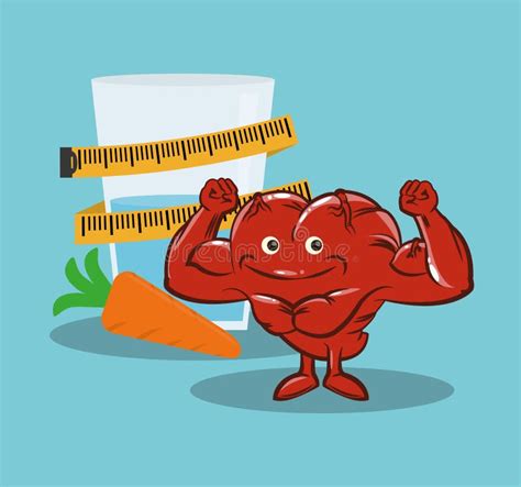 Fitness Heart Healthy Diet Nutrition Stock Vector Illustration Of