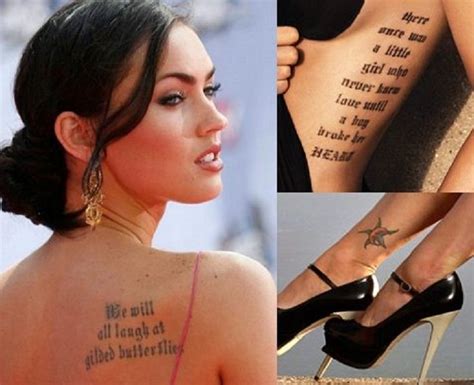 top 10 female celebrity tattoos celebrity tattoos women celebrity tattoos megan fox tattoo