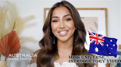Miss Beauty Queen Miss Universe Maria Thattil Introductory Video Miss Universe Australia