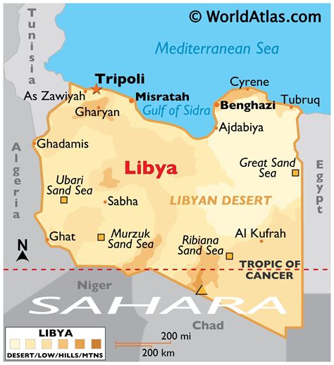 Libya Latitude Longitude Absolute And Relative Locations World Atlas