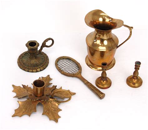 Collection Of 6 Vintage Brass Items Property Room