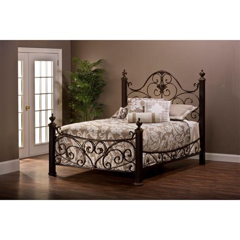 Stylish metal beds contact us : Hillsdale Metal Beds Metal Queen Bed Set with Rails ...