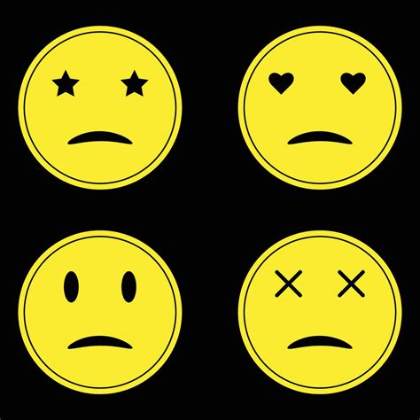 Vector Sad Mood Emoji Stickers Set 24706008 Vector Art At Vecteezy