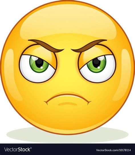 Angry Emoticon On White Background Vector Image On Vectorstock Angry