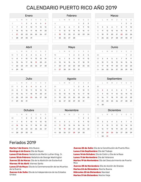 Calendario 2022 Puerto Rico Feriados Zona De Información