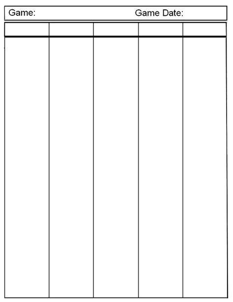 Printable Blank 6 Columns Templates